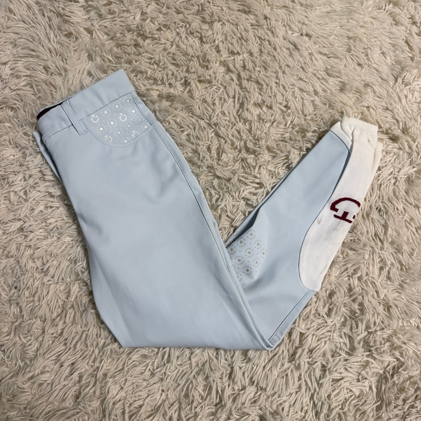 Child’s Size 12R Blue Cavalleria Toscana Knee Patch Horseback Riding Breeches