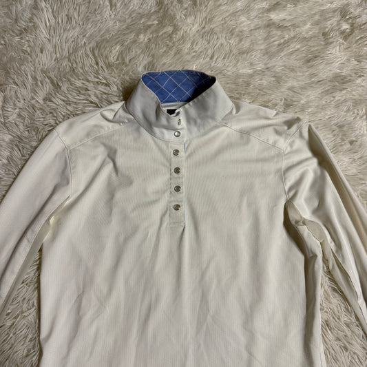 Women’s Medium White Essex Classics Long Sleeve Horseback Riding Show Shirt