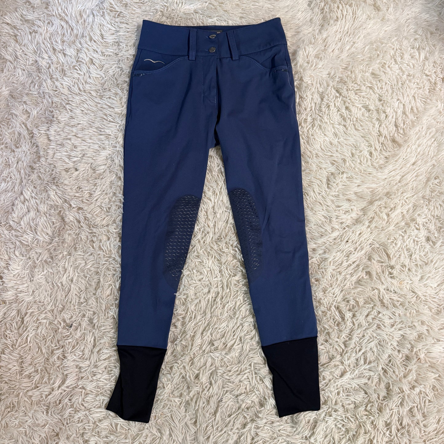 Women’s Size IT40 Blue Animo Knee Patch Horseback Riding Breeches