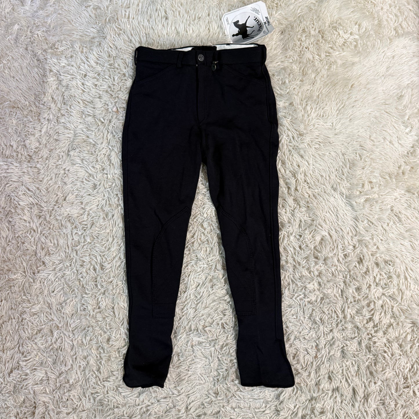 New Child’s Size 16R Black Pikeur Knee Patch Horseback Riding Breeches