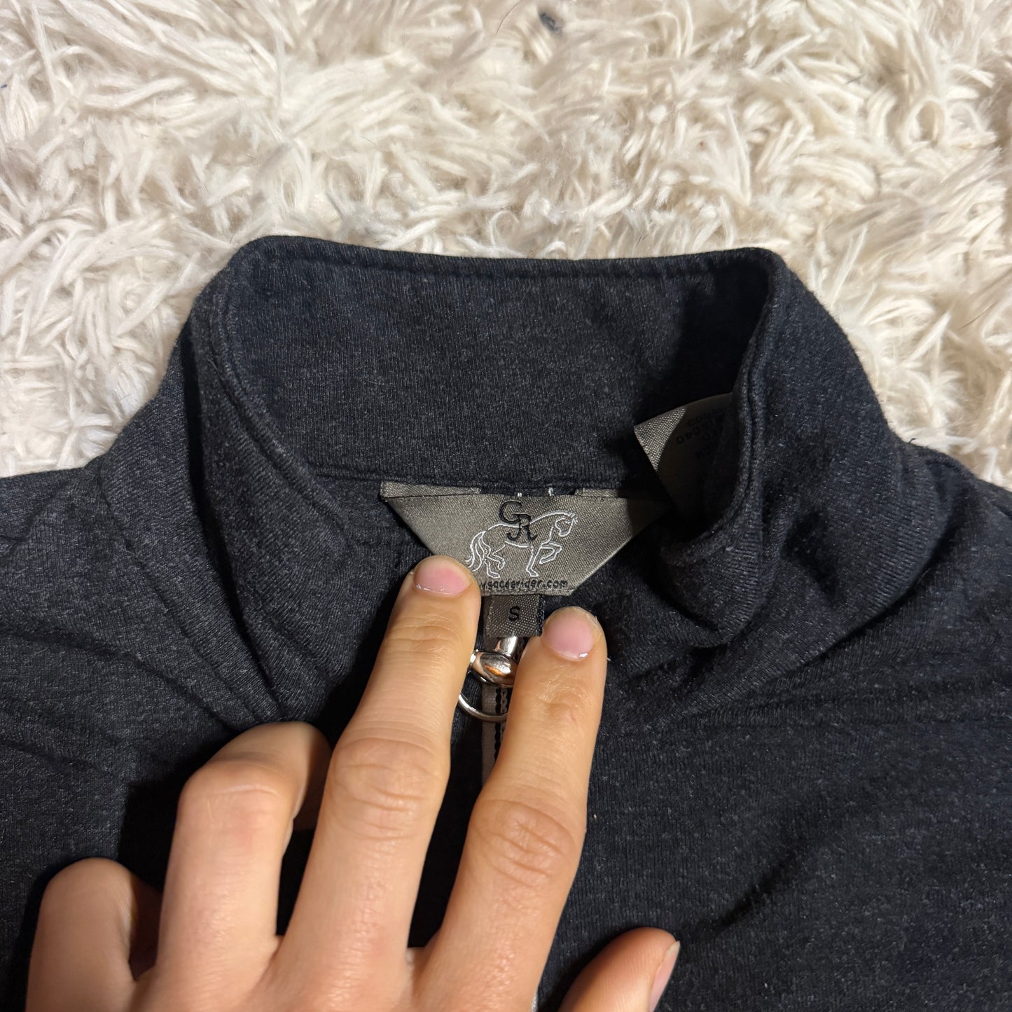 Women’s Small Dark Grey Goode Rider Long Sleeve Horseback Riding Shirt