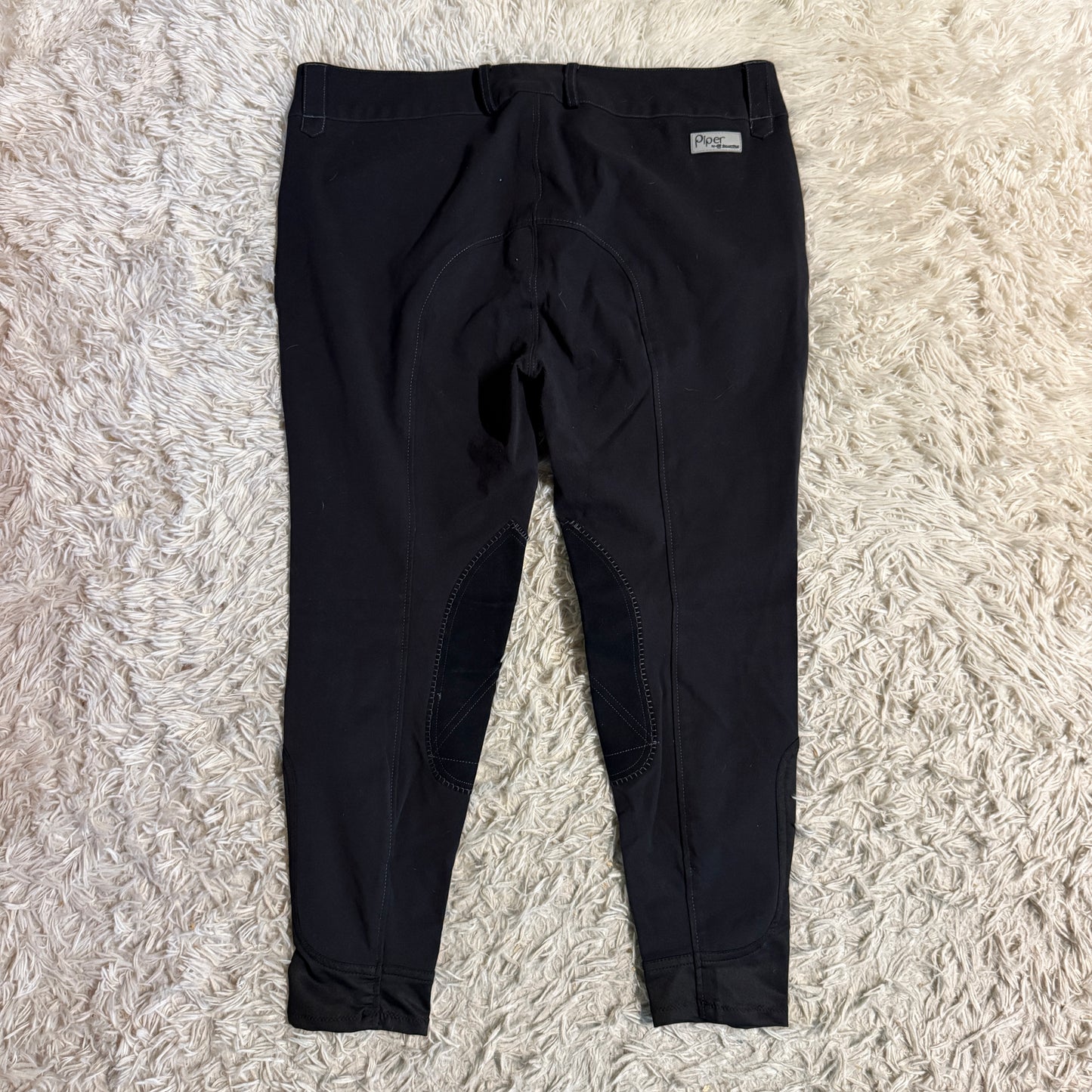 Women’s Size 38R Black Smartpak Piper Knee Patch Horseback Riding Breeches
