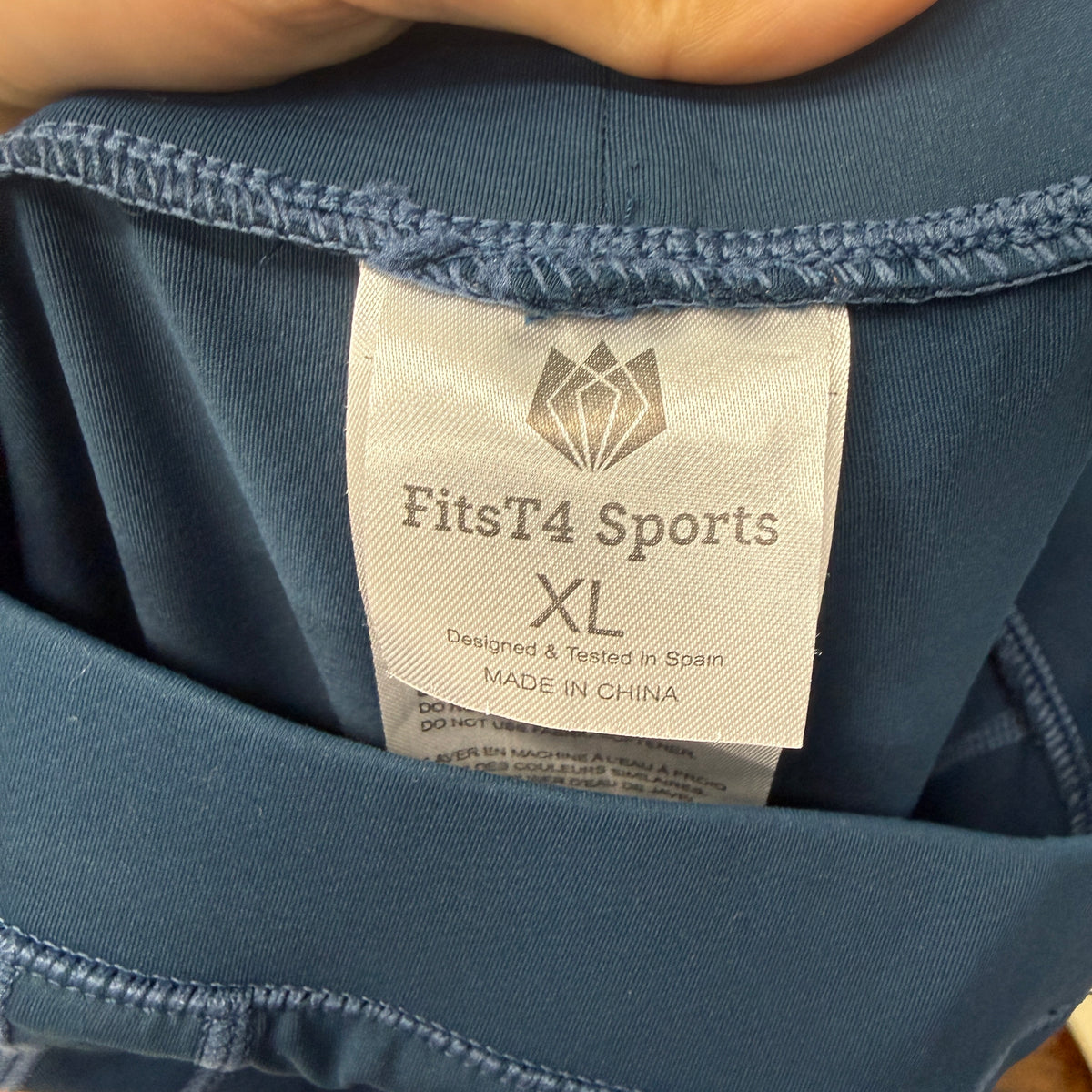 New Women’s XL Blue FitsT4 Knee Patch Horseback Riding Tights