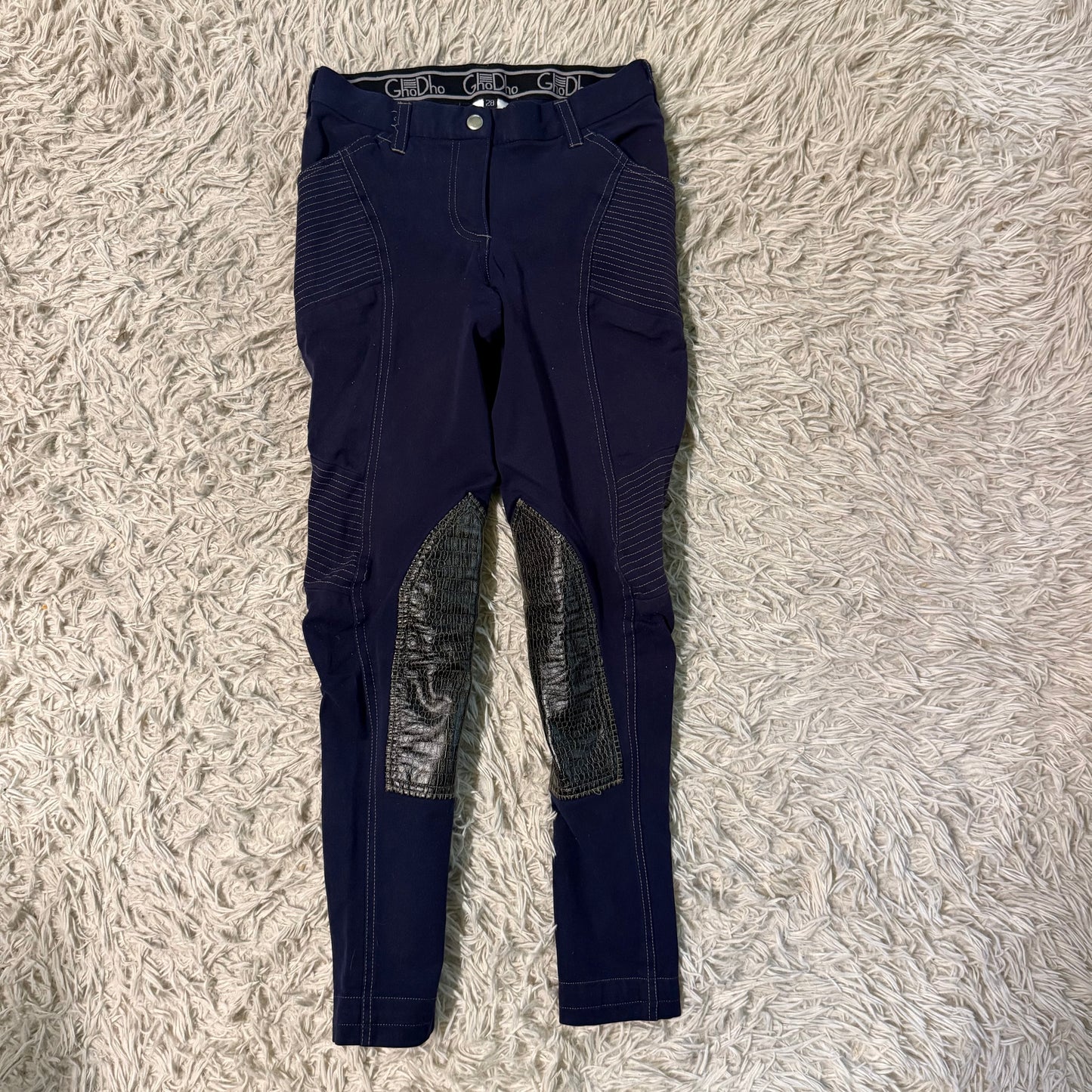 Women’s Size 28 Navy Ghodho Knee Patch Horseback Riding Breeches