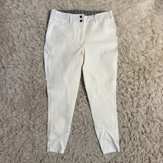 Women’s Size 30R White Weather Or Not Knee Patch Horseback Riding Rain Breeches