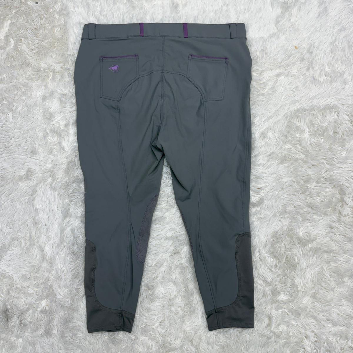 Women’s Size 44R Grey Smartpak Piper Knee Patch Horseback Riding Breeches