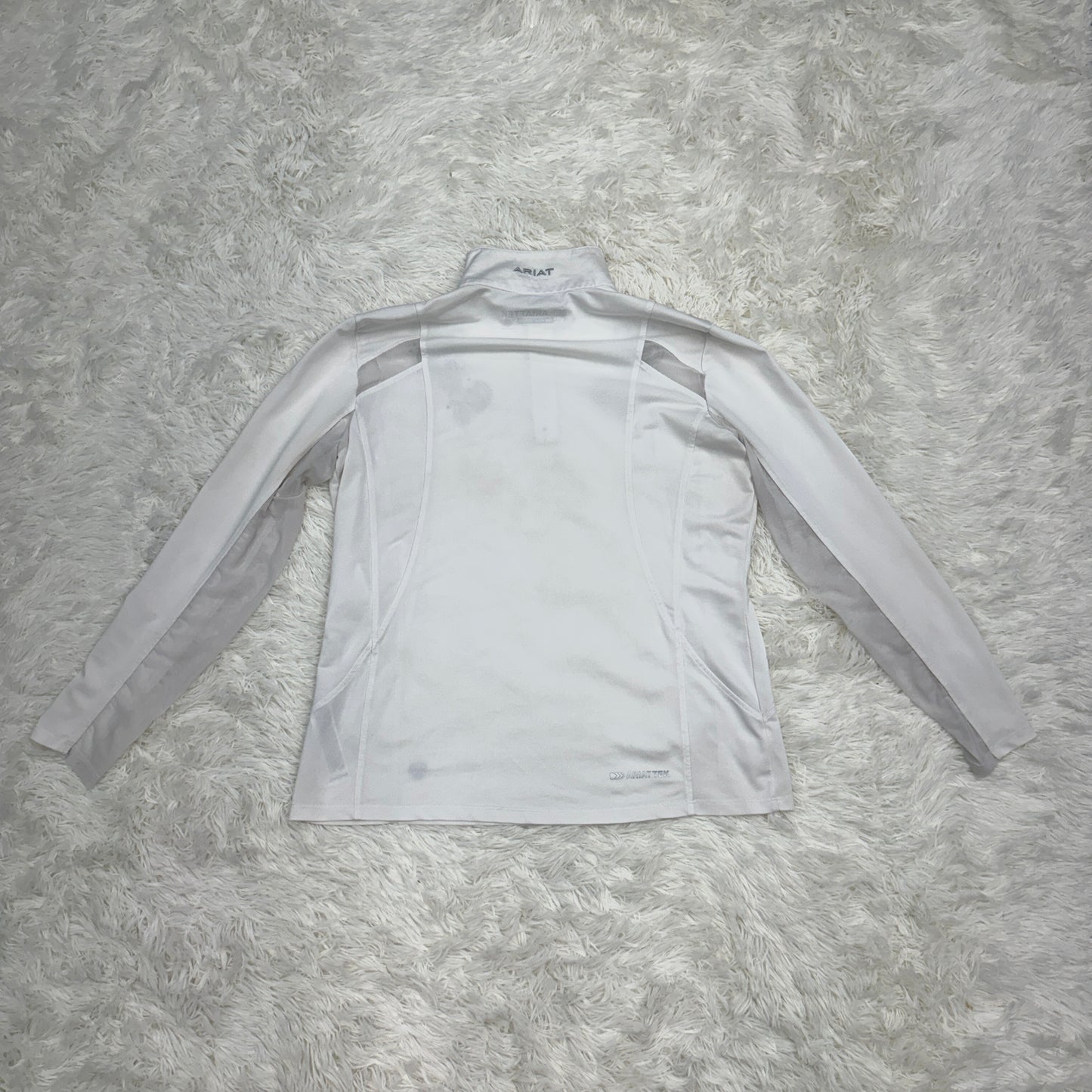 Women’s Large White Sparkle Ariat Long Sleeve Horseback Riding Sunshirt
