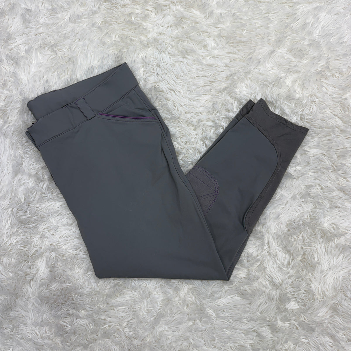 Women’s Size 44R Grey Smartpak Piper Knee Patch Horseback Riding Breeches