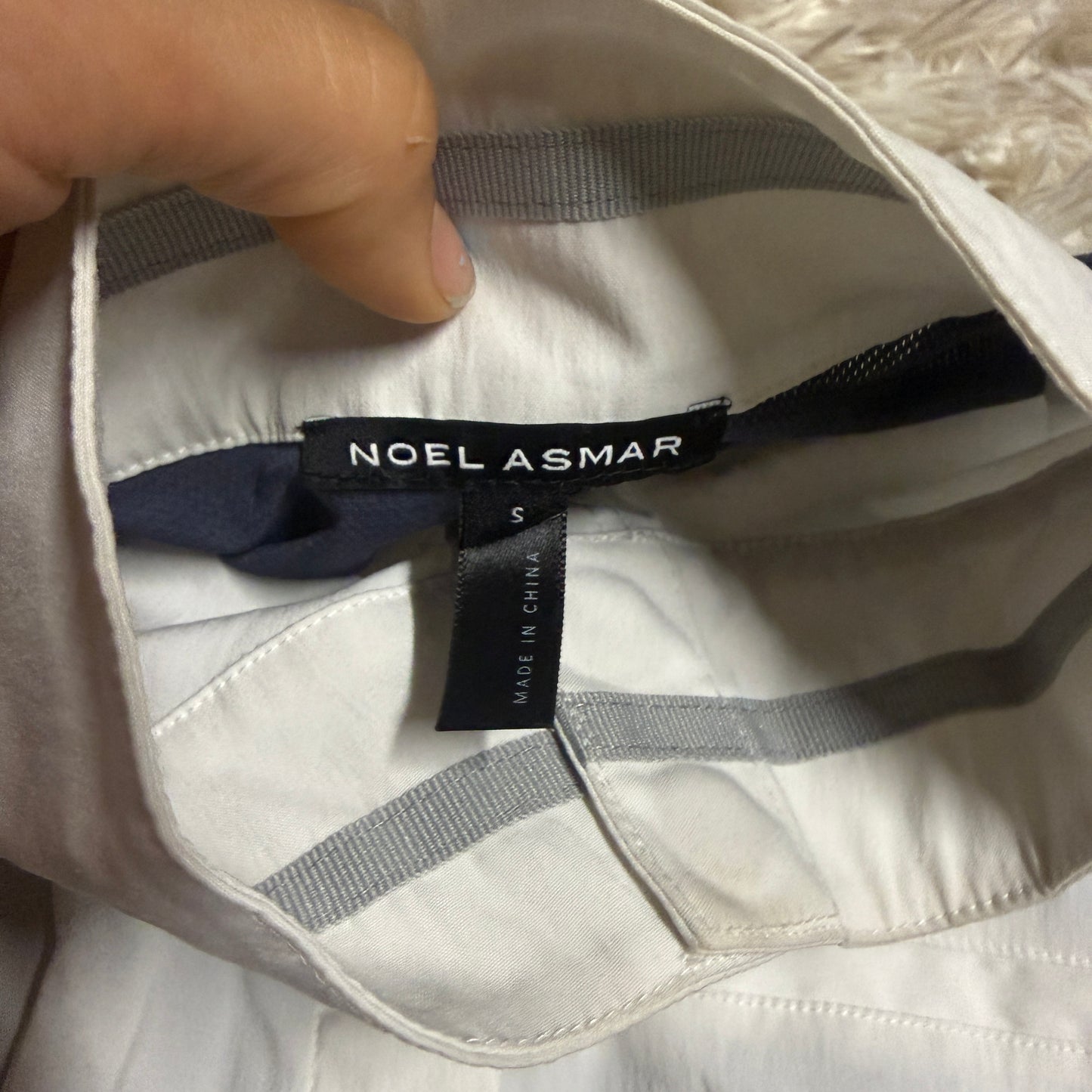 Women’s Small White/Navy Noel Asmar Long Sleeve Horseback Riding Show Shirt