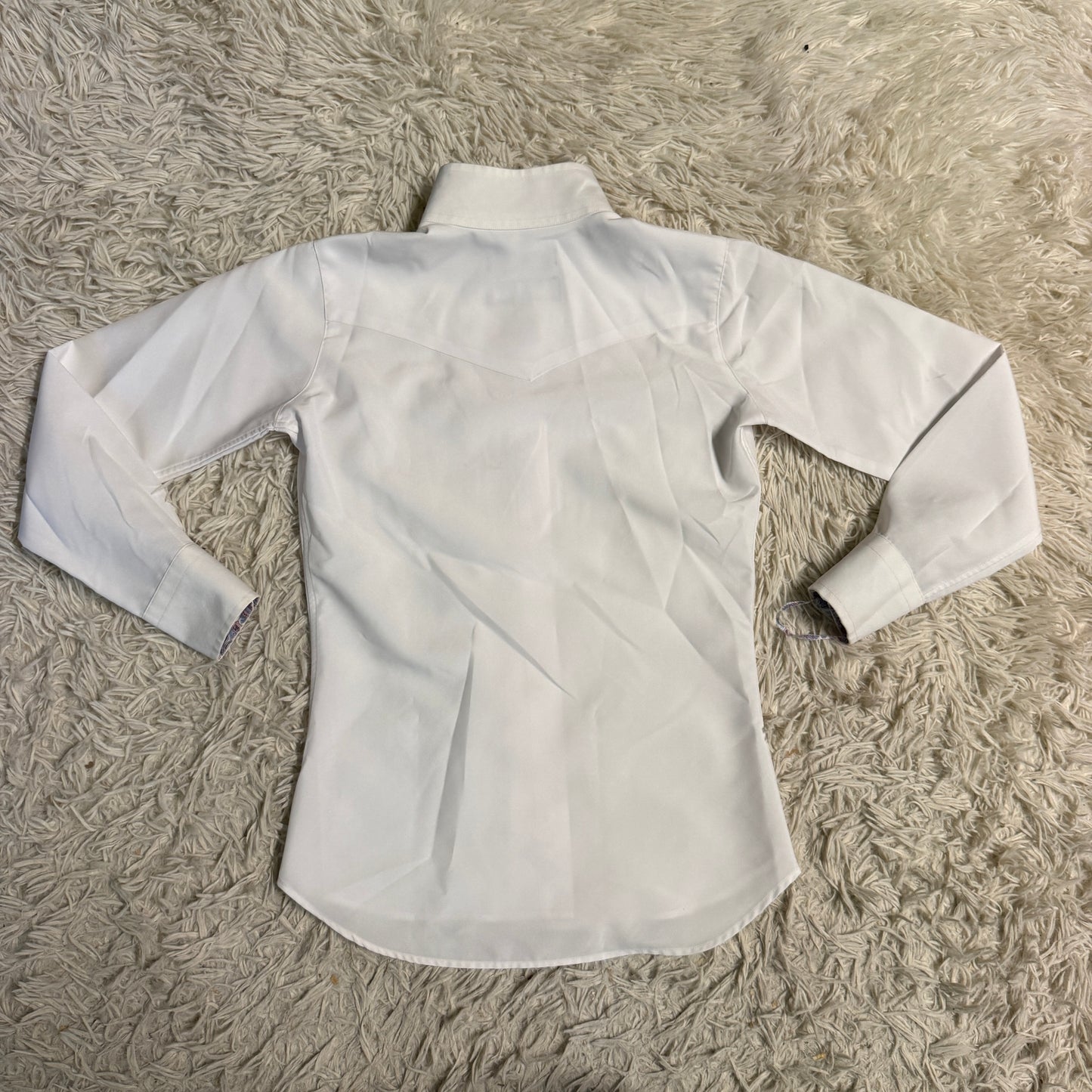 Child’s Size 8 White Essex Classics Long Sleeve Horseback Riding Show Shirt