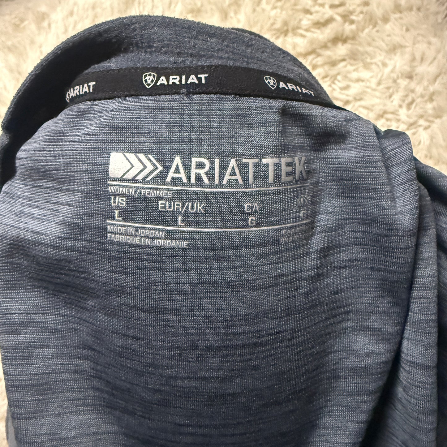 Women’s Large Grey Ariat Long Sleeve Horseback Riding Winter Shirt