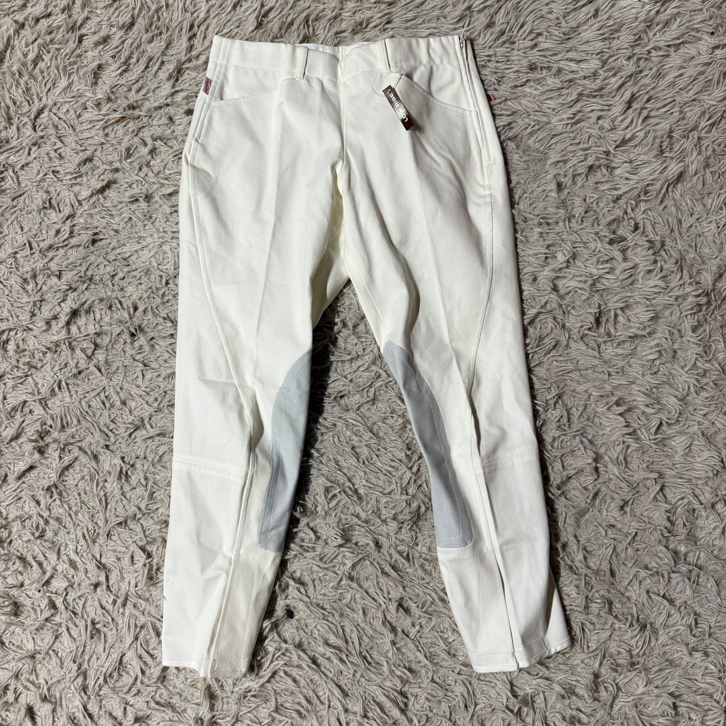 New Women’s Size 28R White Tailored Sportsman Knee Patch Breeches, Older Style