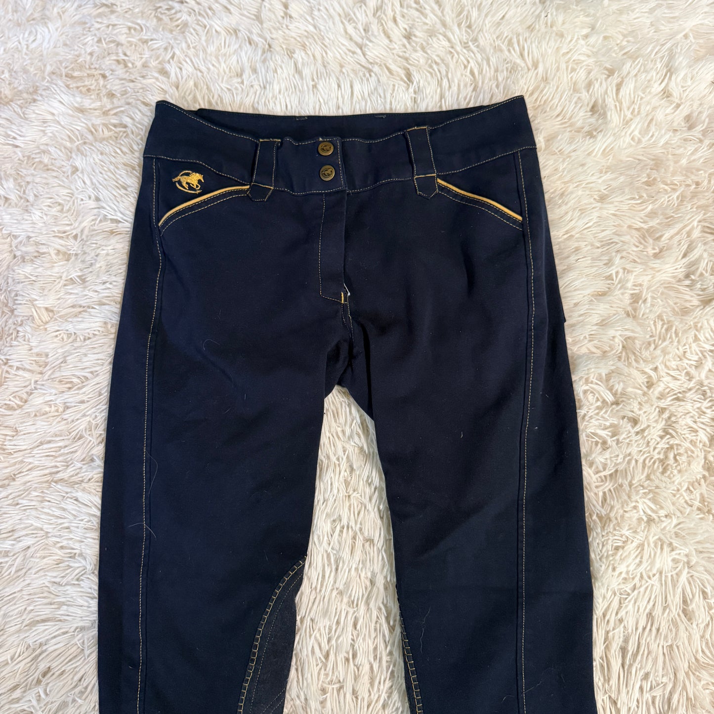 Women’s Size 28R Navy Smartpak Piper Knee Patch Horseback Riding Breeches