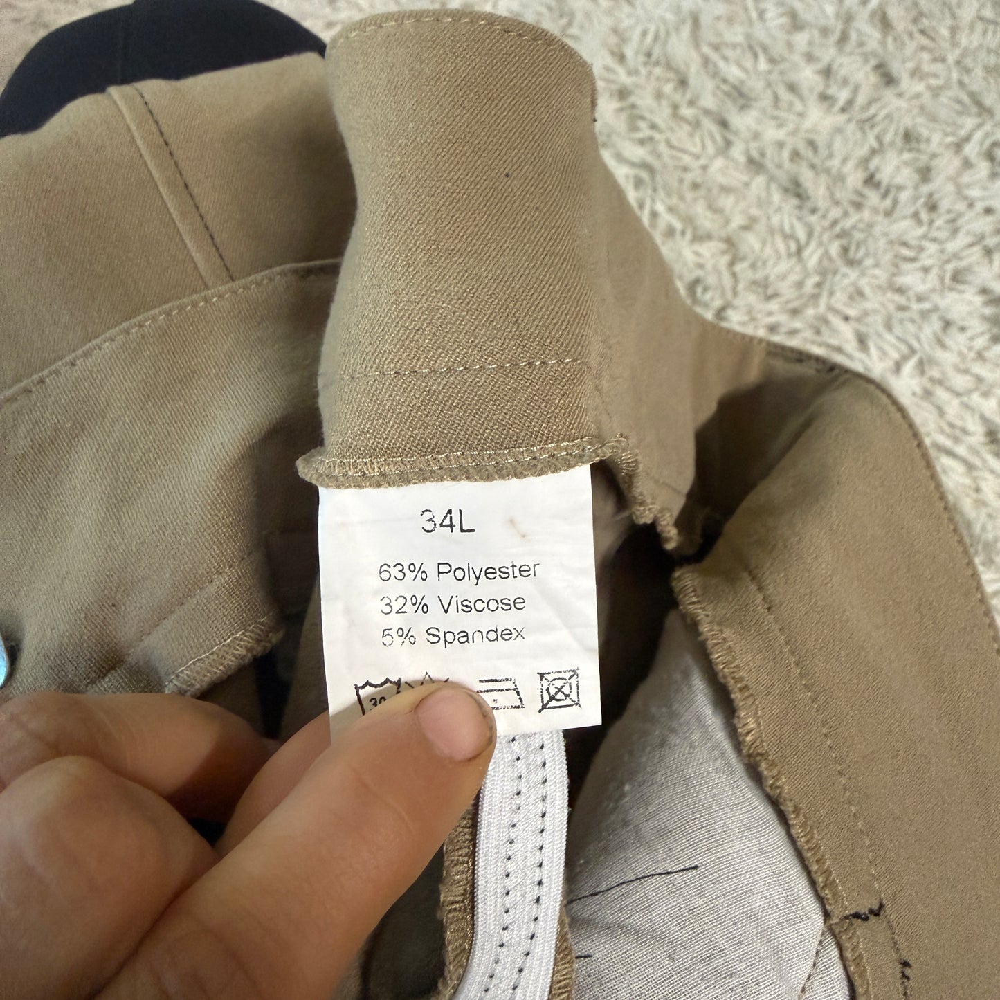 Women’s Size 34L Tan Smartpak Piper Knee Patch Horseback Riding Breeches