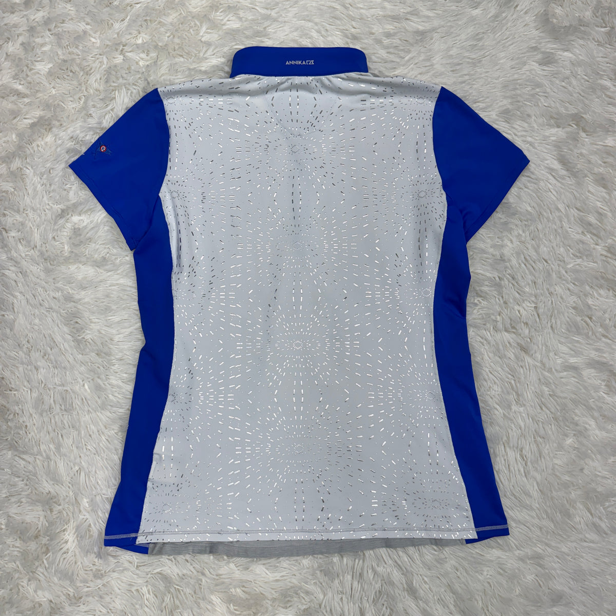 Women’s Medium Blue/Grey Annika Short Sleeve Horseback Riding Sunshirt