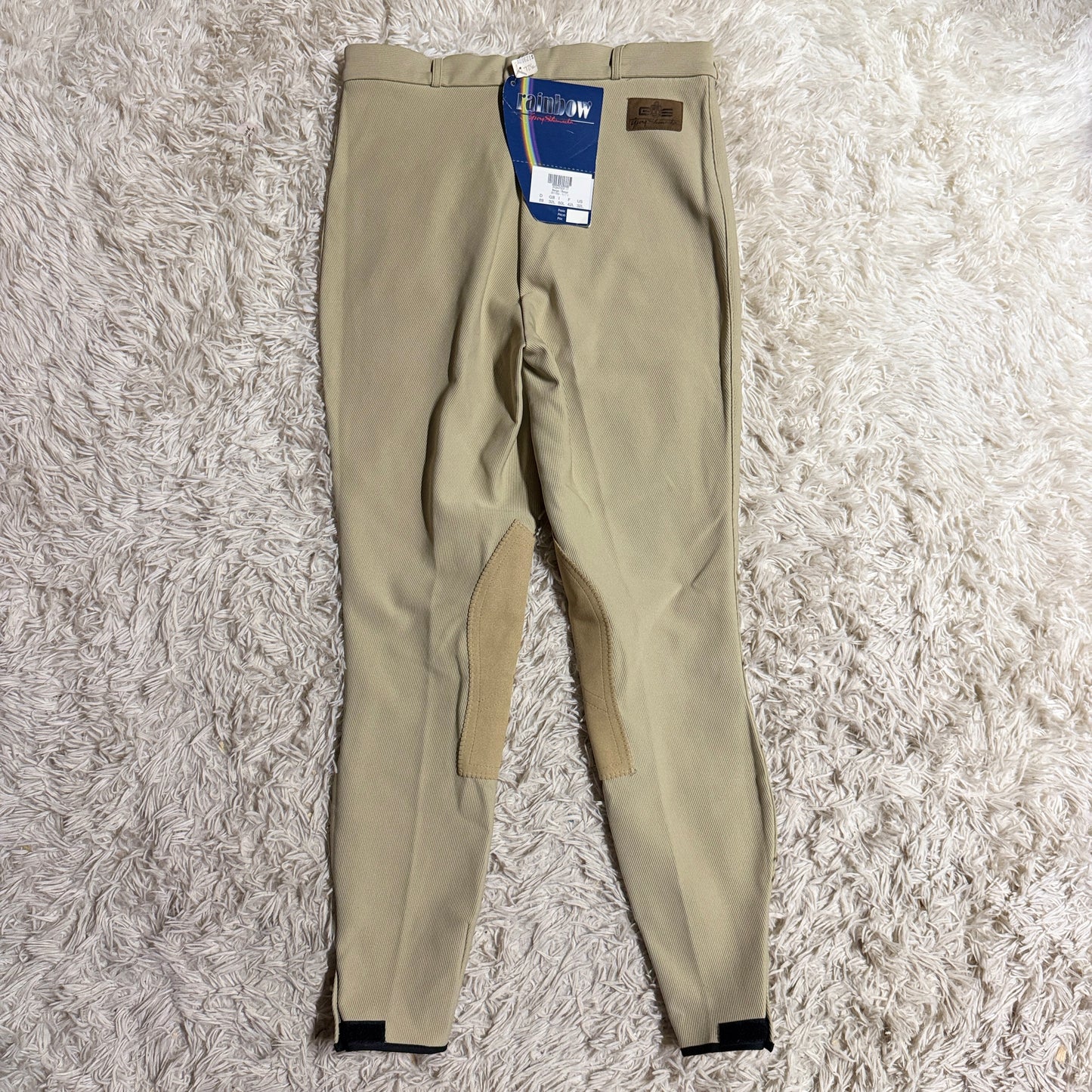 New Women’s Size 32L Tan Schumacher Knee Patch Horseback Riding Breeches