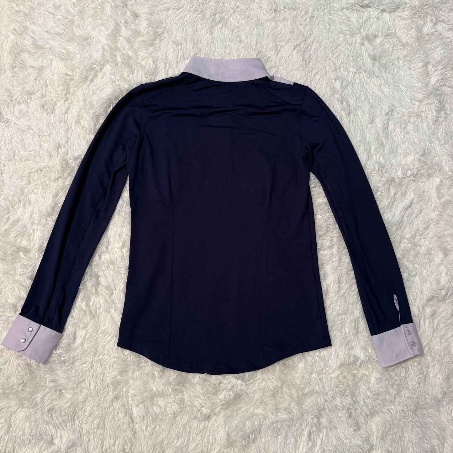 Women’s Small Navy/White Smartpak Long Sleeve Horseback Riding Show Shirt