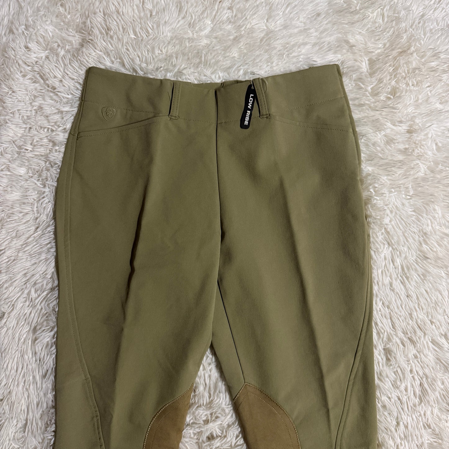 New Women’s Size 30L Tan Ariat Side Zip Knee Patch Horseback Riding Breeches