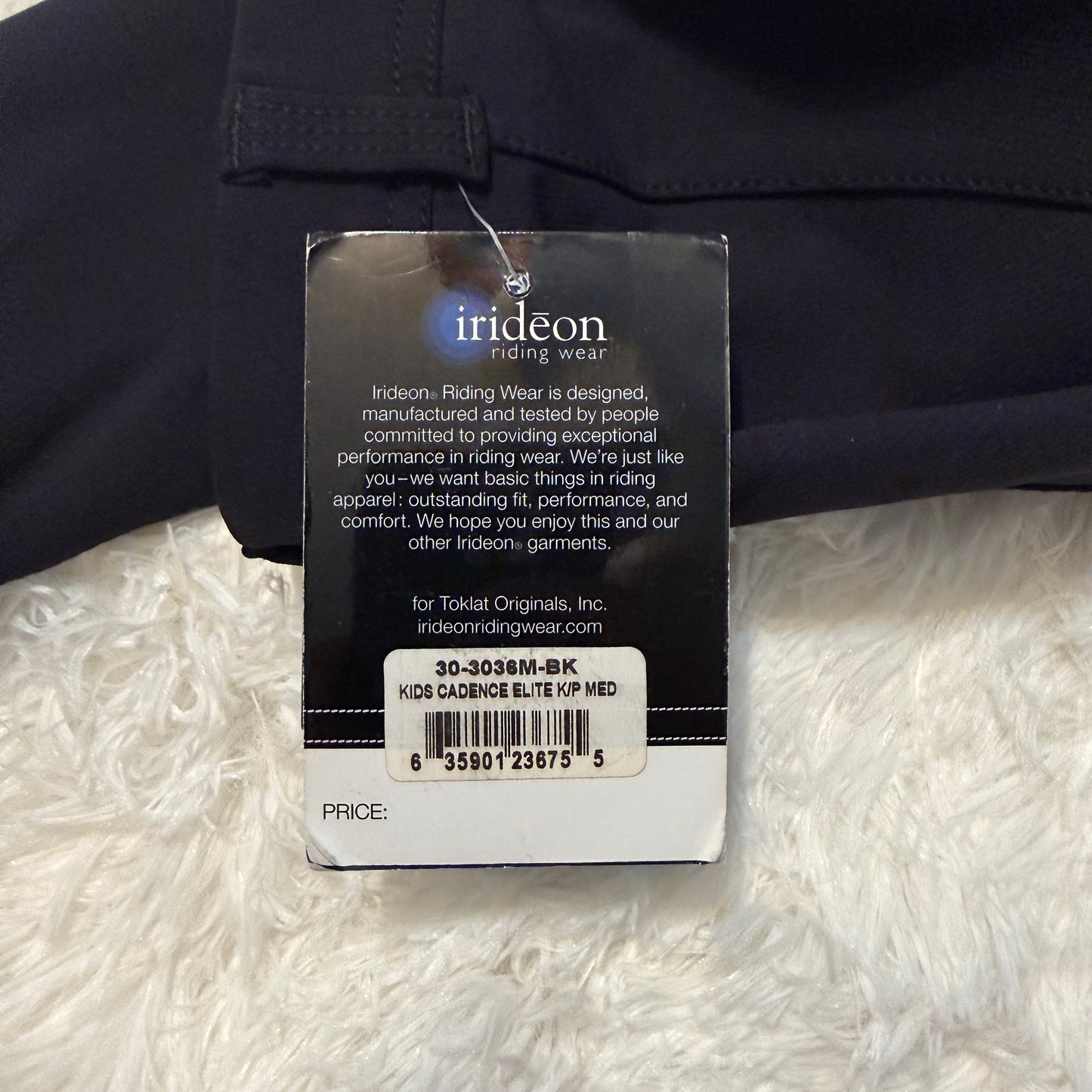 New Child’s Medium Black Irideon Cadence Knee Patch Horseback Riding Tights
