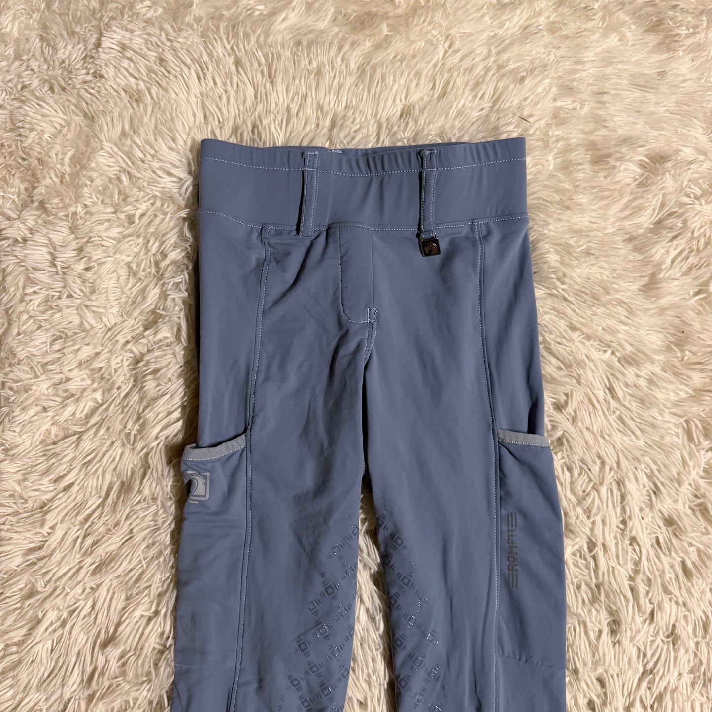 Women’s Size 24R Blue Romfh Knee Patch Horseback Riding Tights