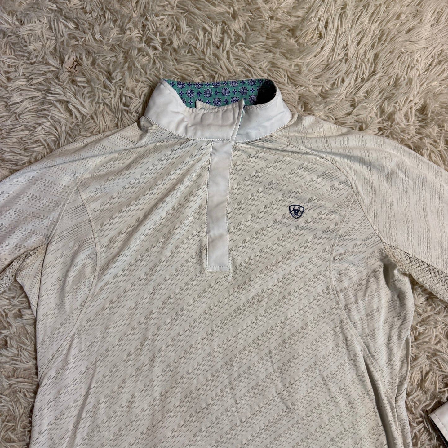 Women’s XL White Ariat Long Sleeve Horseback Riding Show Shirt