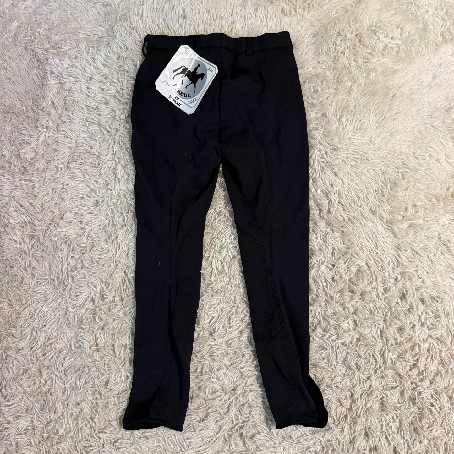 New Child’s Size 16R Black Pikeur Knee Patch Horseback Riding Breeches