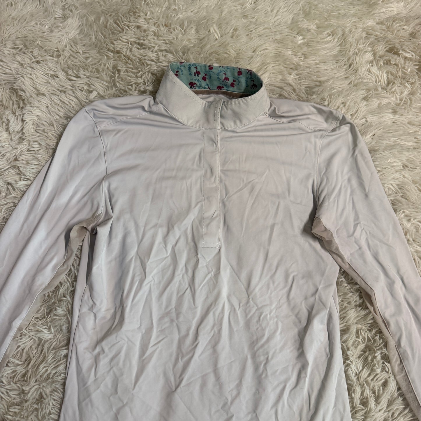 Women’s Medium White Noble Long Sleeve Horseback Riding Show Shirt