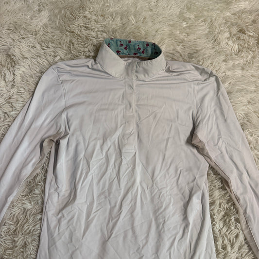 Women’s Medium White Noble Long Sleeve Horseback Riding Show Shirt