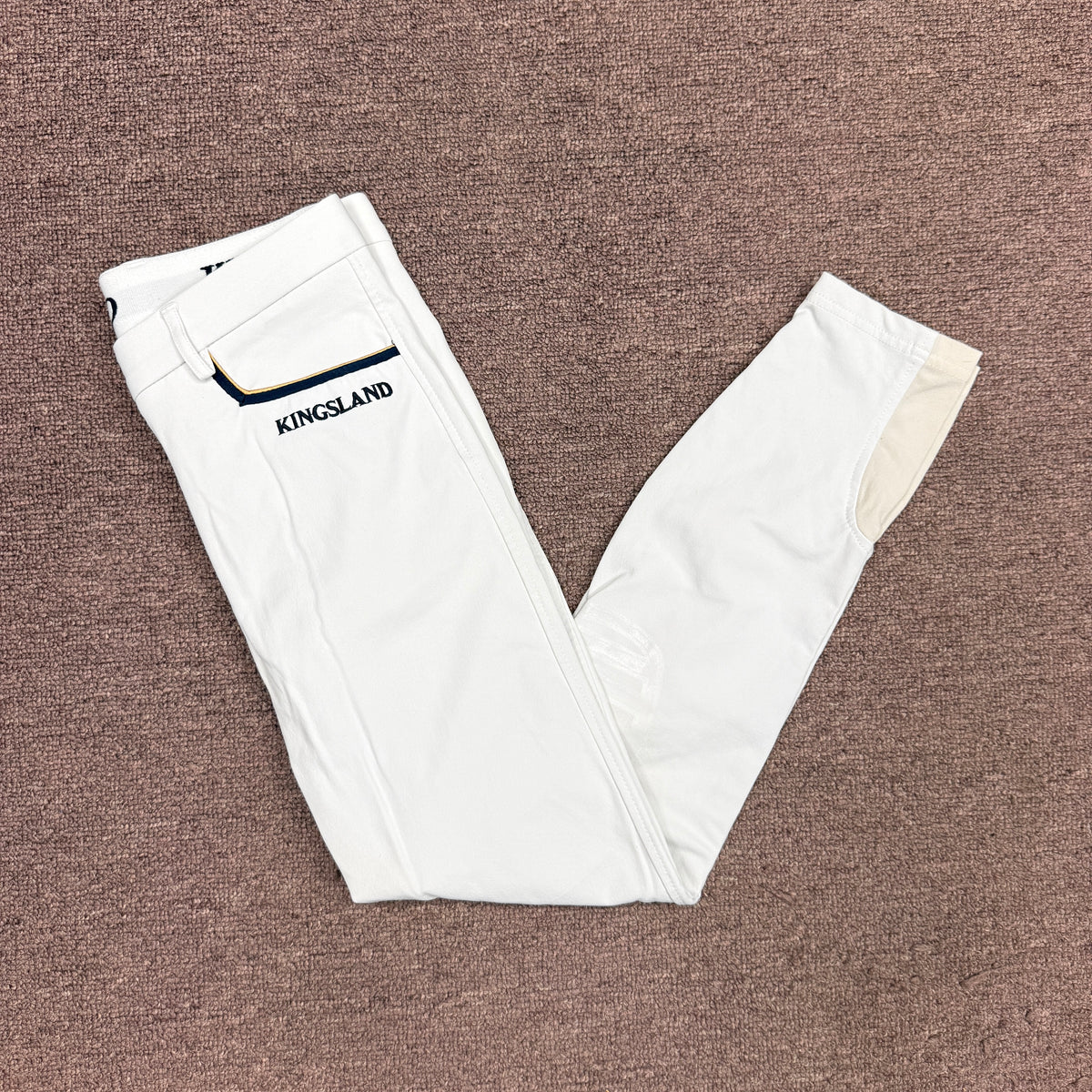Women’s Size 22R (EU34) White Kingsland Knee Patch Horseback Riding Breeches