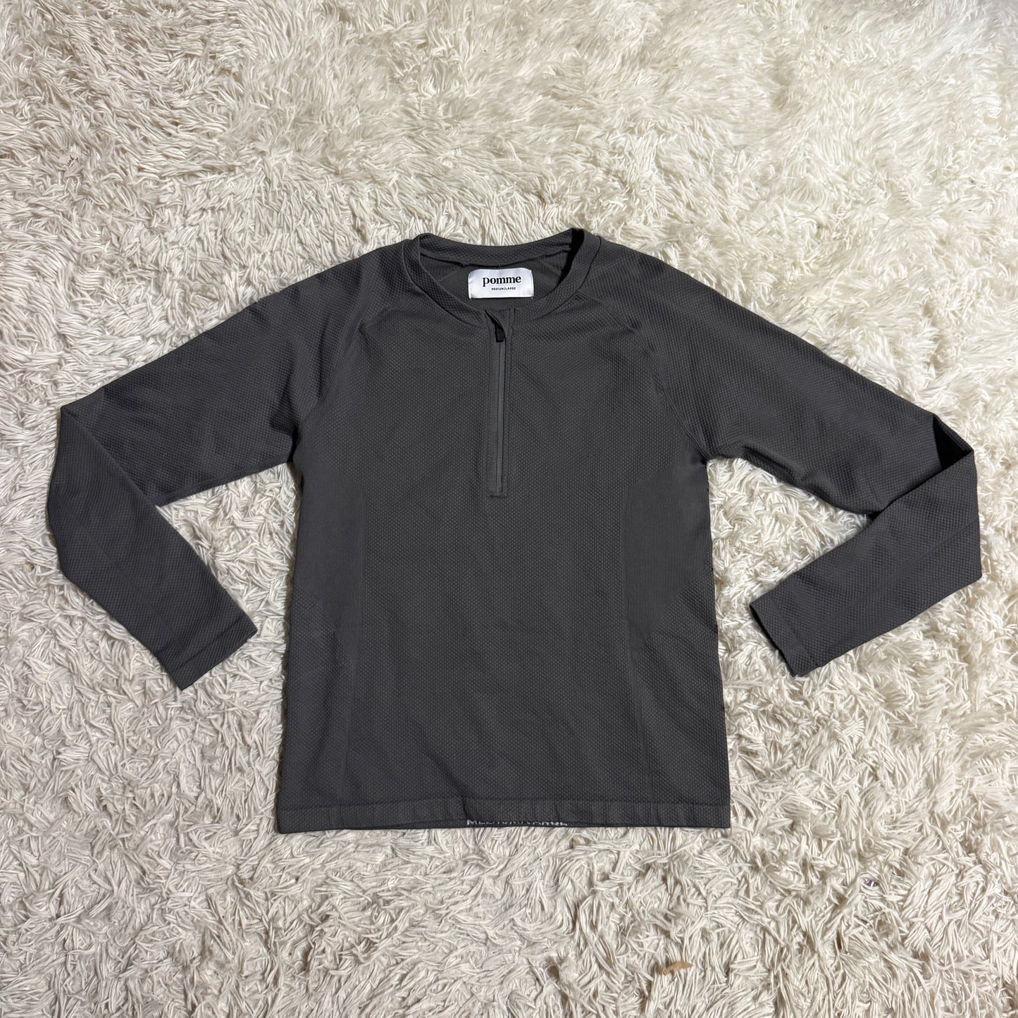 Women’s M/L Grey Pomme Long Sleeve Winter Horseback Riding Shirt