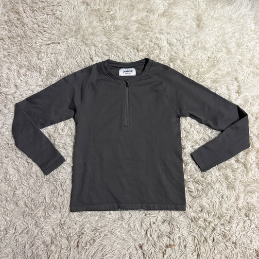 Women’s M/L Grey Pomme Long Sleeve Winter Horseback Riding Shirt