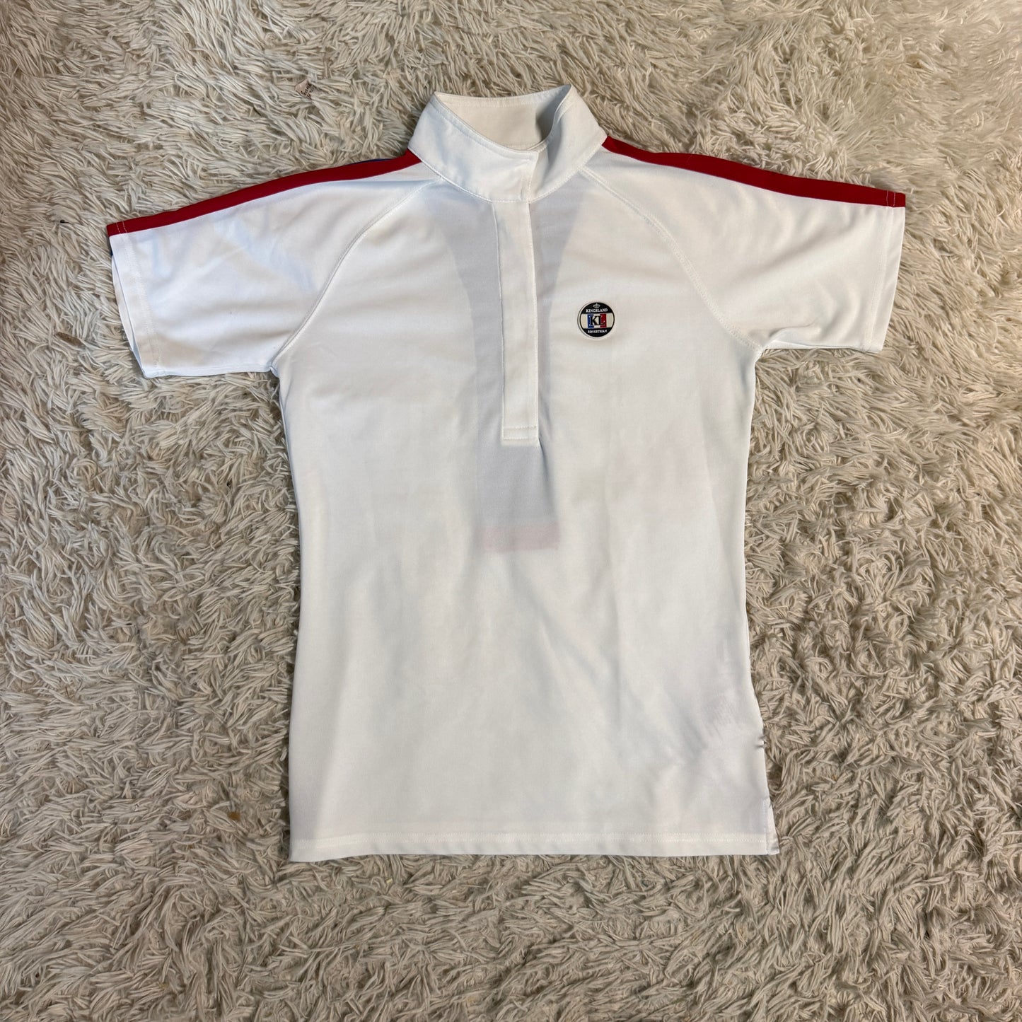 Women’s Medium White Kingsland Short Sleeve Horseback Riding Show Shirt