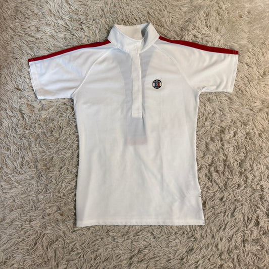 Women’s Medium White Kingsland Short Sleeve Horseback Riding Show Shirt