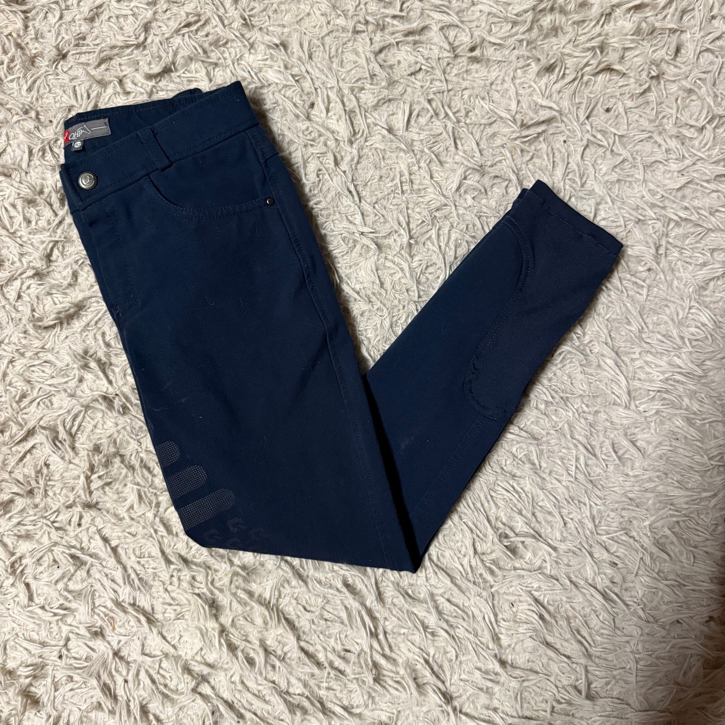 Child’s Size 12 Years Navy QHP Knee Patch Horseback Riding Breeches