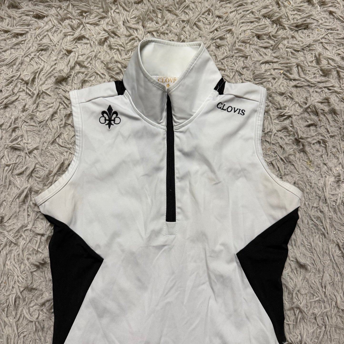 Women’s Small Black/White Clovis Sleeveless Horseback Riding Sunshirt