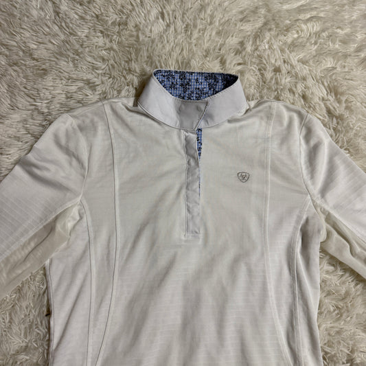 Women’s Medium White Ariat Long Sleeve Horseback Riding Show Shirt