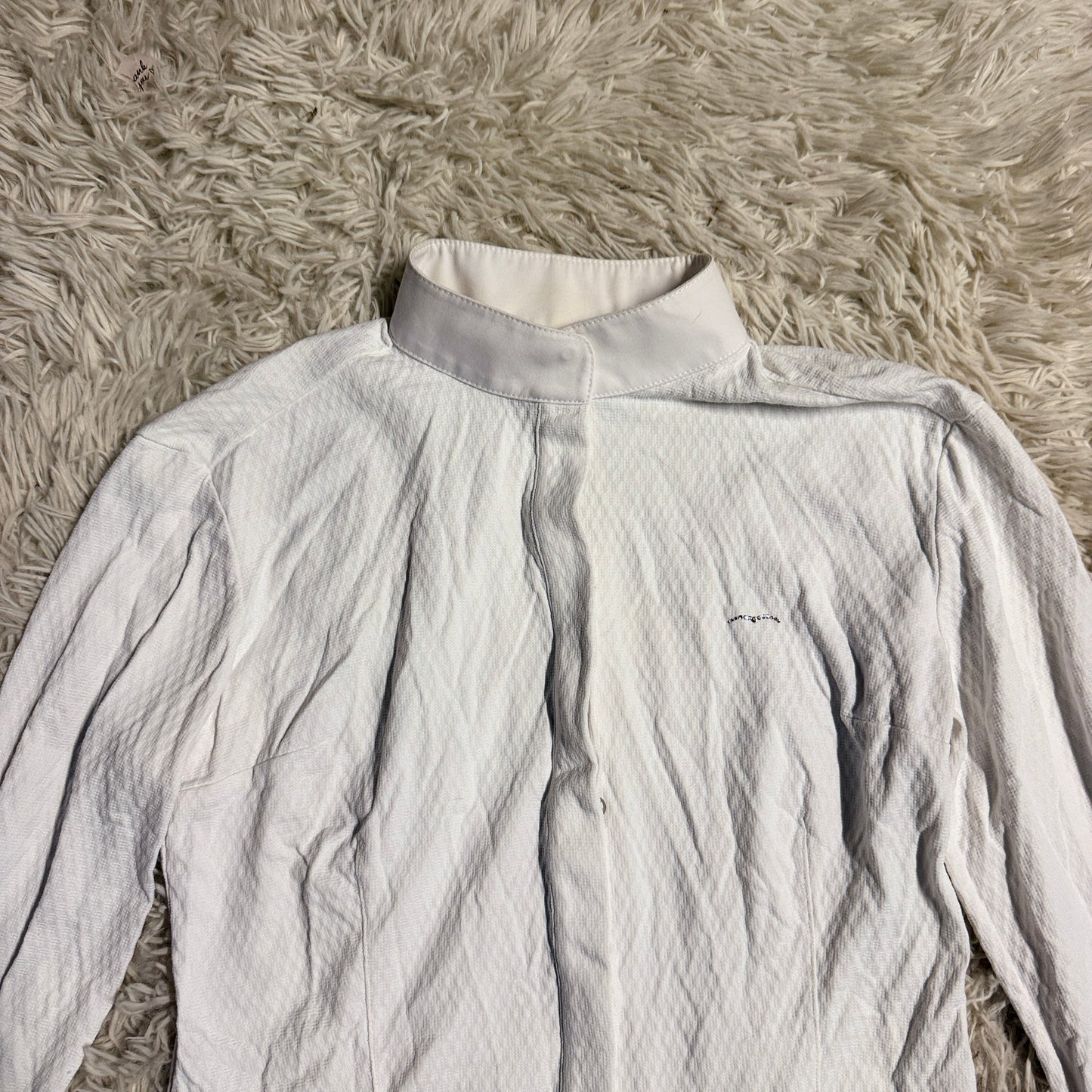 Women’s Size IT40 White Animo Long Sleeve Horseback Riding Show Shirt
