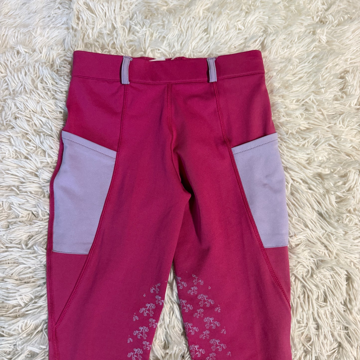 Child’s Size 10 Pink Belle & Bow Knee Patch Horseback Riding Tights
