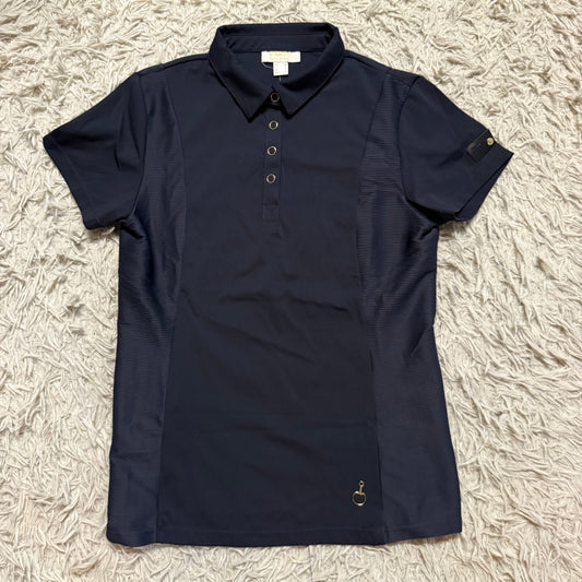 Women’s Size 10 Black Horze Short Sleeve Horseback Riding Polo Shirt