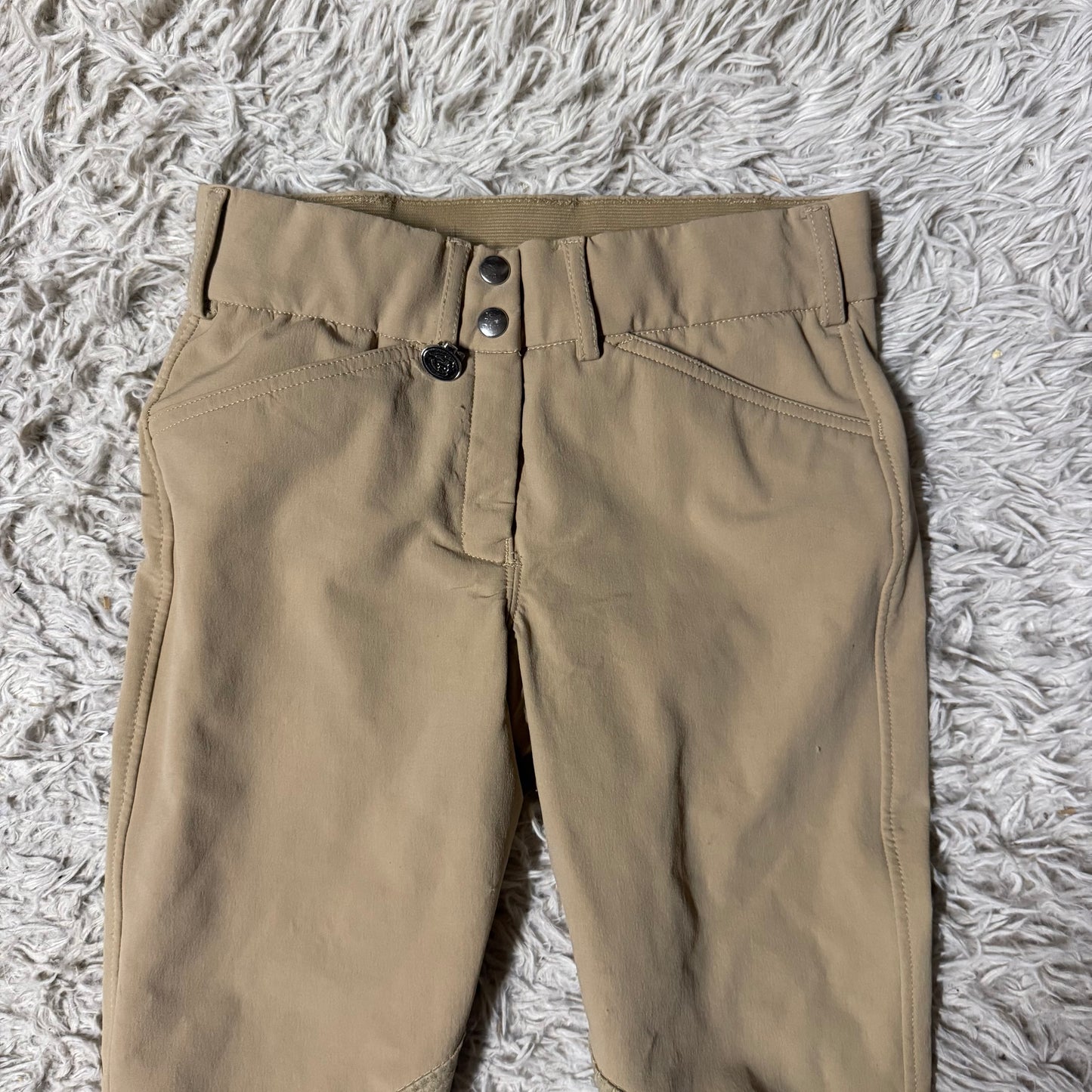 Women’s Size 24 Tan Smartpak Winter Knee Patch Horseback Riding Breeches