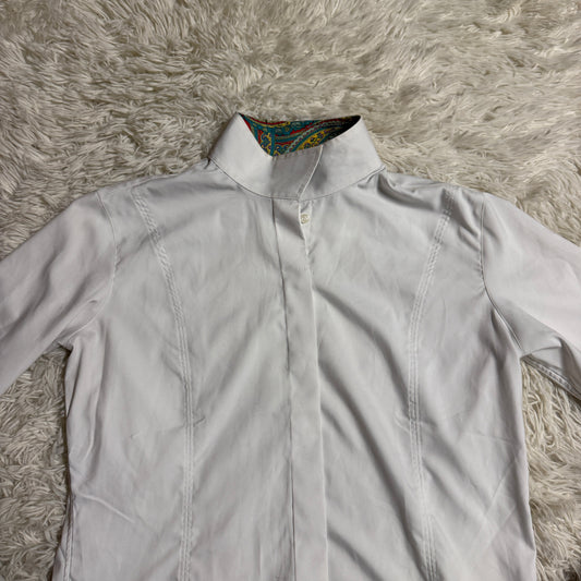 Women’s Large White Essex Classics Long Sleeve Horseback Riding Show Shirt