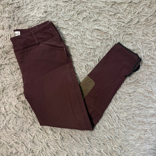 Women’s Size 28L Burgundy Tailored Sportsman Knee Patch Horseback Riding Breeches