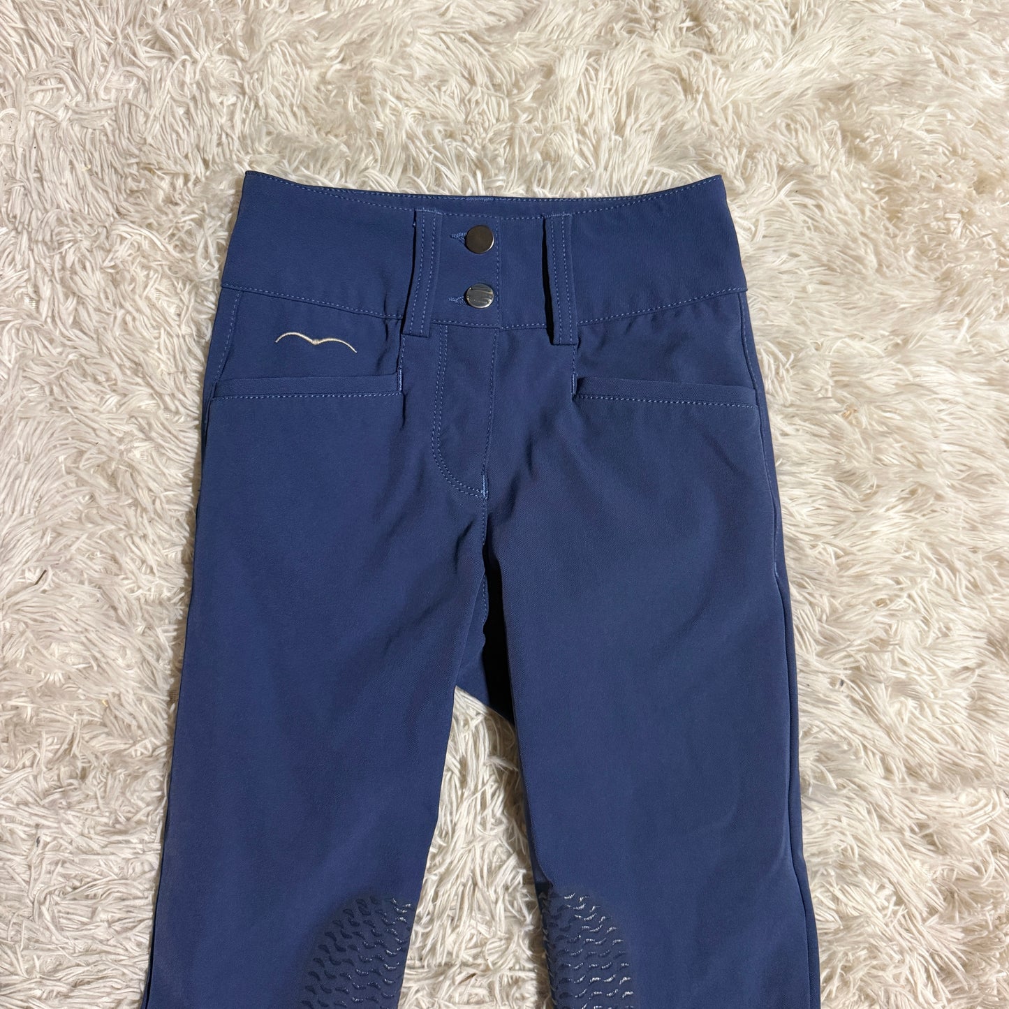 Women’s Size IT34 Blue Animo Knee Patch Horseback Riding Breeches