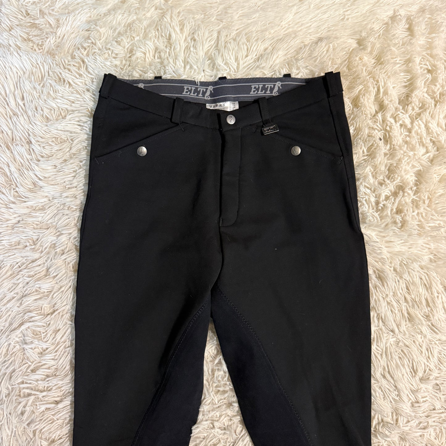 Women’s Size 32R Black ELT Full Seat Horseback Riding Breeches