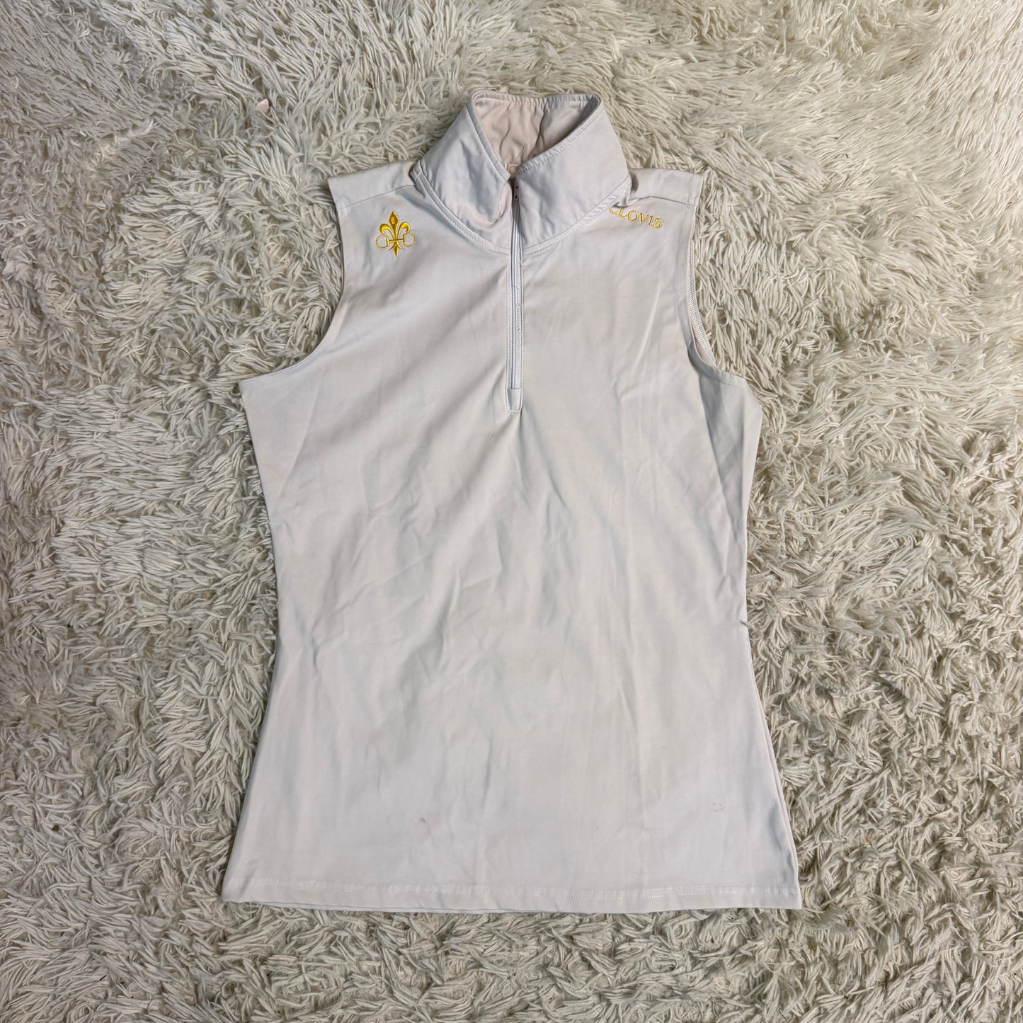 Women’s Medium White Clovis Short Sleeve Horseback Riding Sunshirt