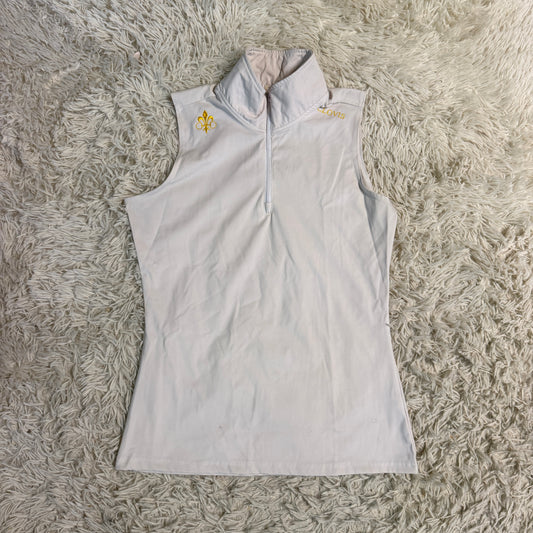Women’s Medium White Clovis Short Sleeve Horseback Riding Sunshirt