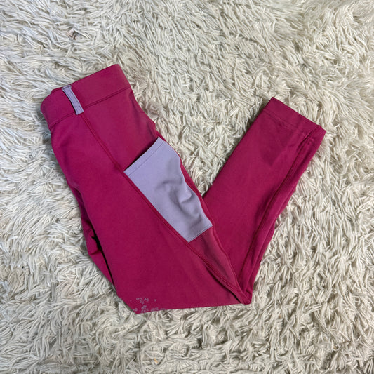 Child’s Size 10 Pink Belle & Bow Knee Patch Horseback Riding Tights