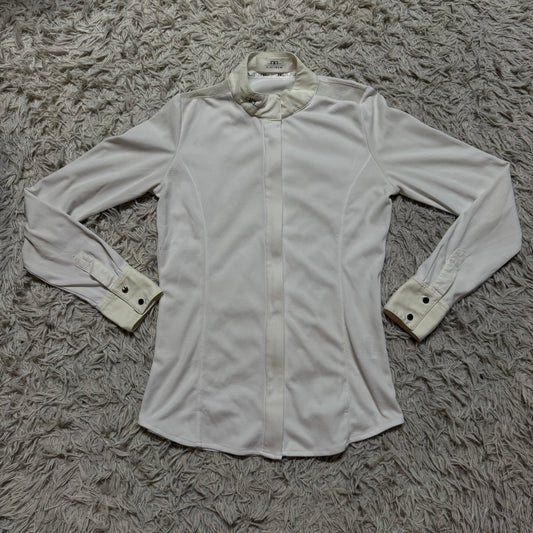 Women’s Large White Alessandro Albanese Long Sleeve Horseback Riding Show Shirt