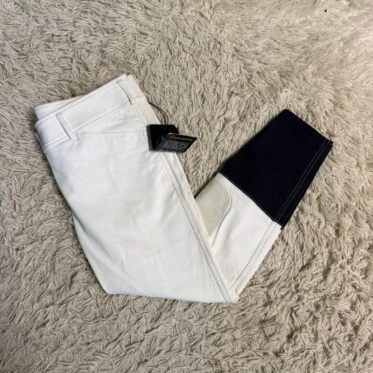 New Women’s Size 32R White Mastermind Knee Patch Horseback Riding Breeches