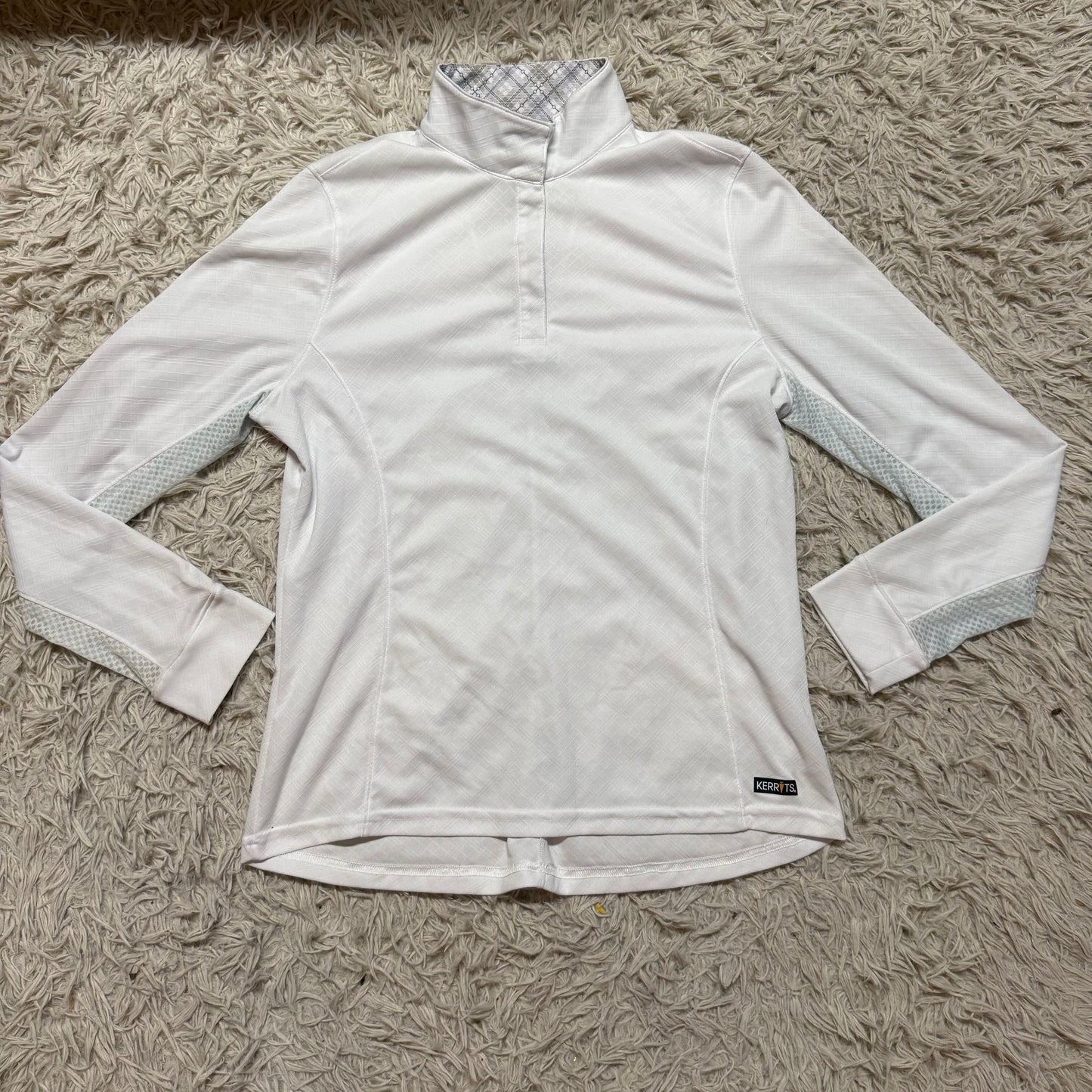 Women’s Large White Kerrits Long Sleeve Horseback Riding Show Shirt